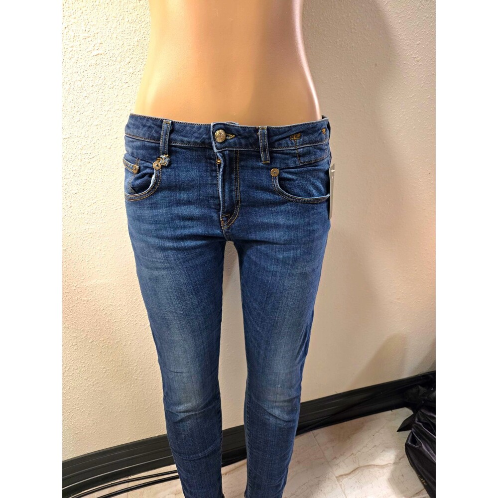 R13 Boy Skinny Women’s Jeans Faded Blue Denim 28 Mid Rise Made in Italy